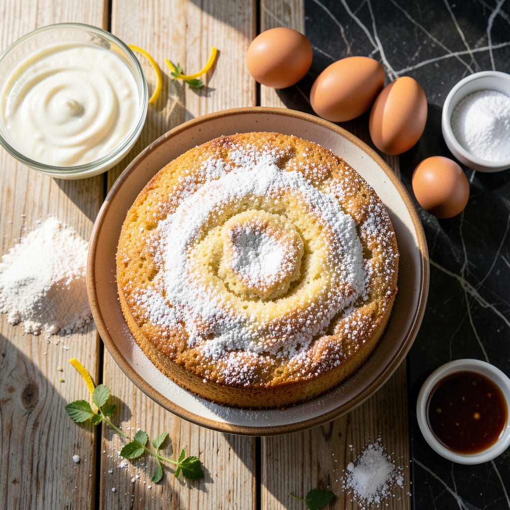 Fat Free Yogurt Cake Recipe: Light and Fluffy Guilt Free Treat example with annotations