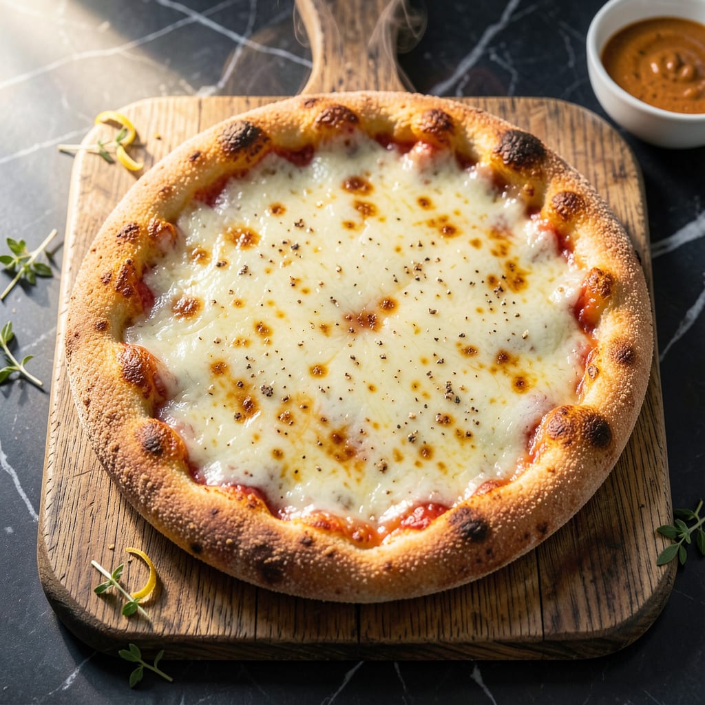Visual representation of fat head pizza crust recipe