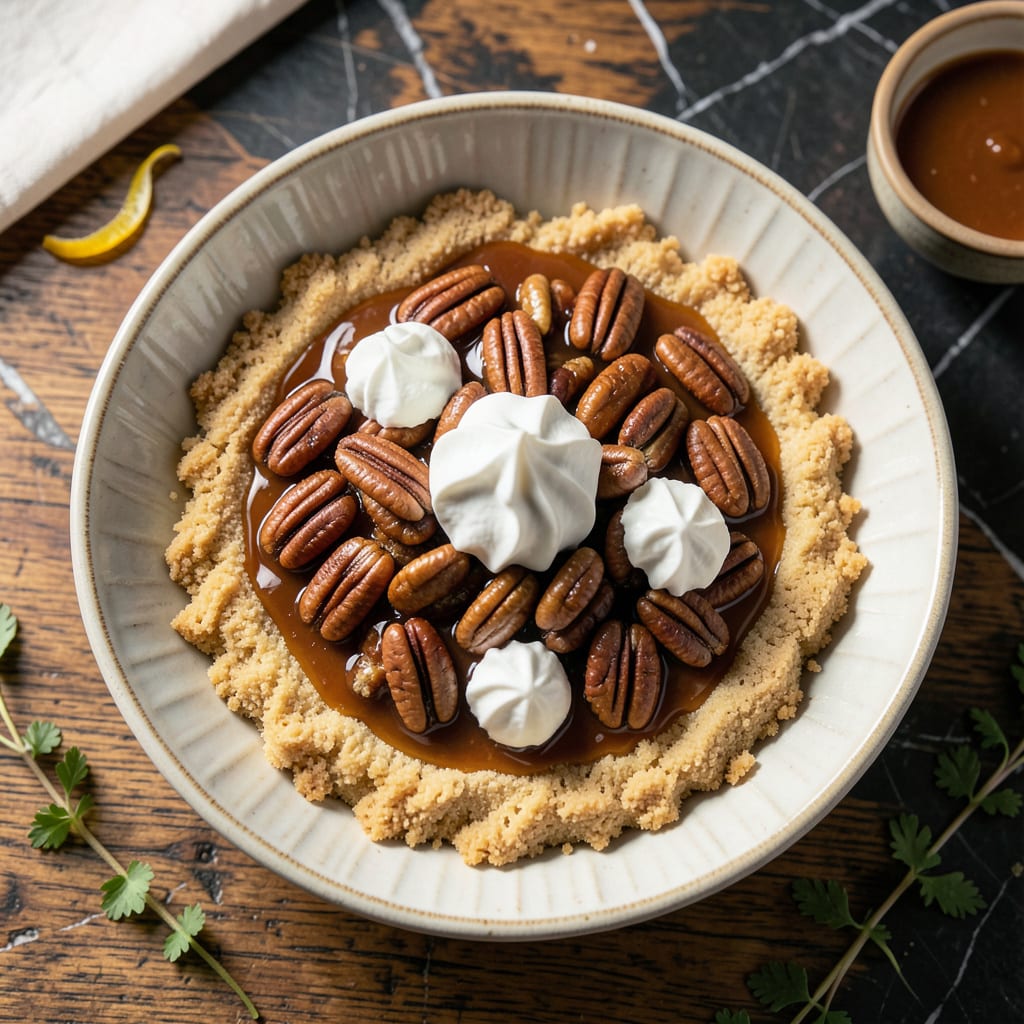 Fat Man's Delight Recipe: Gooey Pecan and Caramel Layers example with annotations