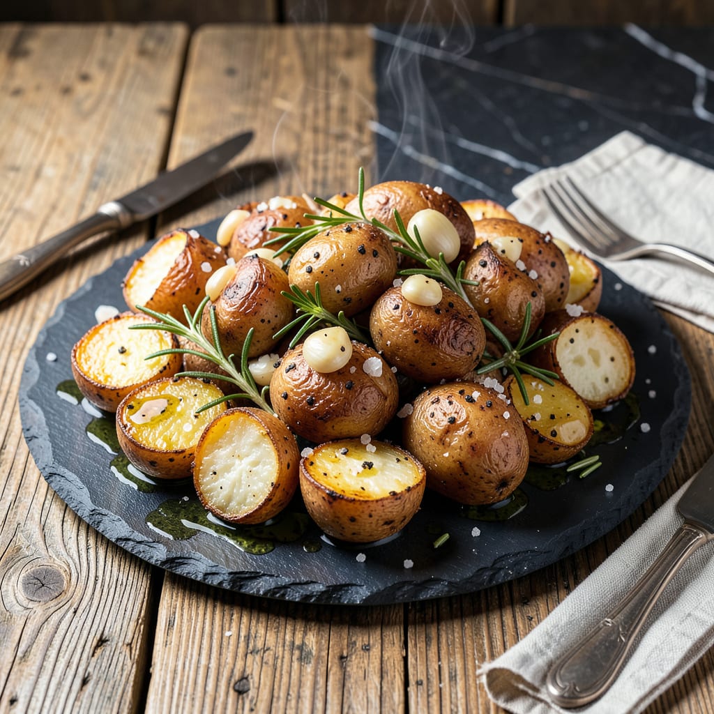 Complete fat roasted potatoes recipe overview image