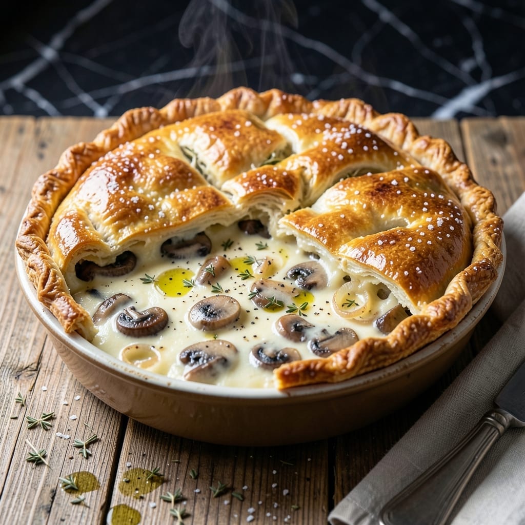 Cream of Mushroom Pot Pie Recipe: Golden Crust Over Umami-Rich Filling