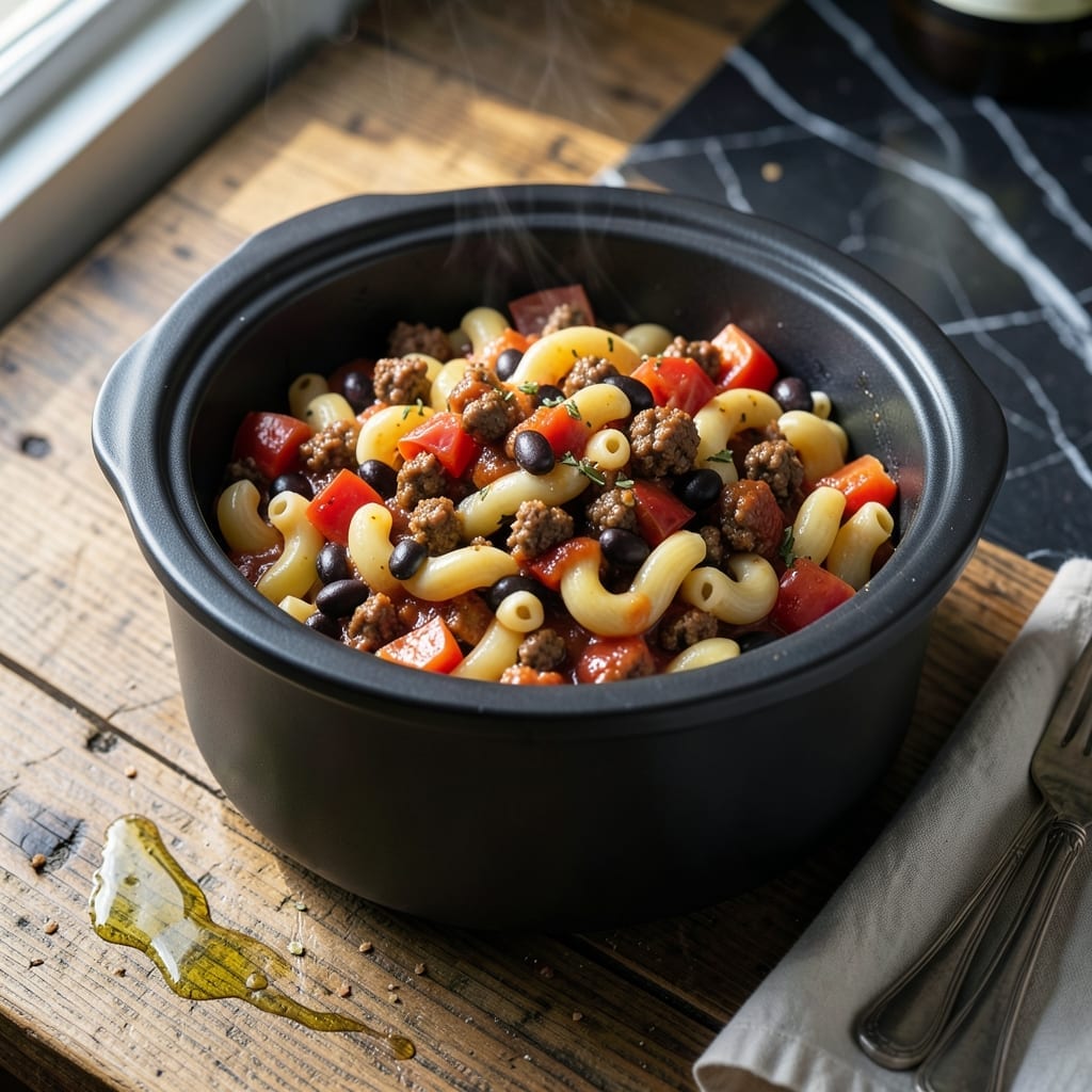Chilli Mac Crock Pot Recipe: Cheesy Tex-Mex Hands-Free Feast