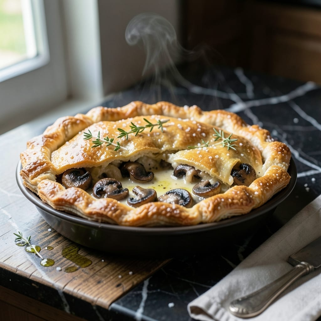 Mushroom Pot Pie Recipe Vegetarian: Flaky Crust Over Earthy Mushroom Filling