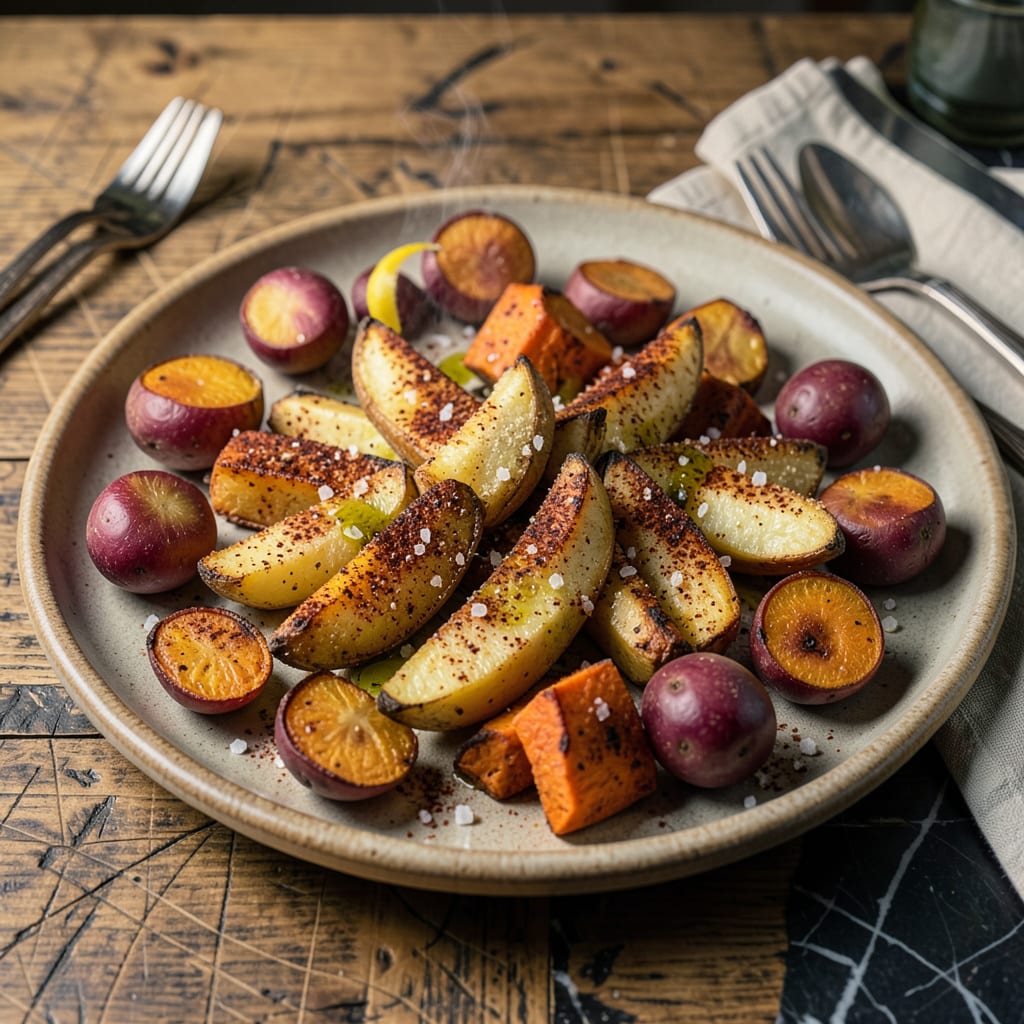 First Watch Potatoes Recipe: Crispy Tri Color Breakfast Hash Perfection illustration with key details