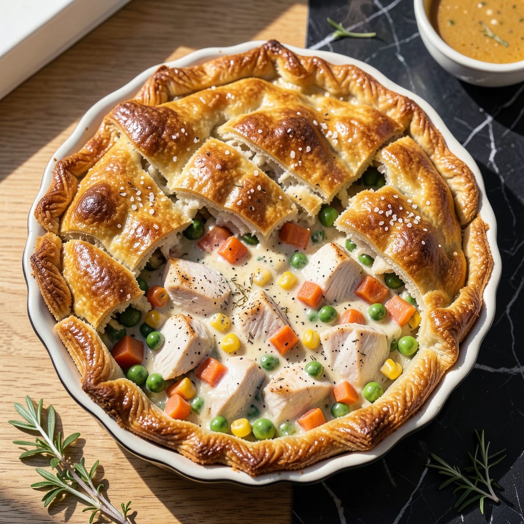 Frozen Pot Pie Recipe: Flaky Crust and Hearty Filling Made Easy illustration with key details