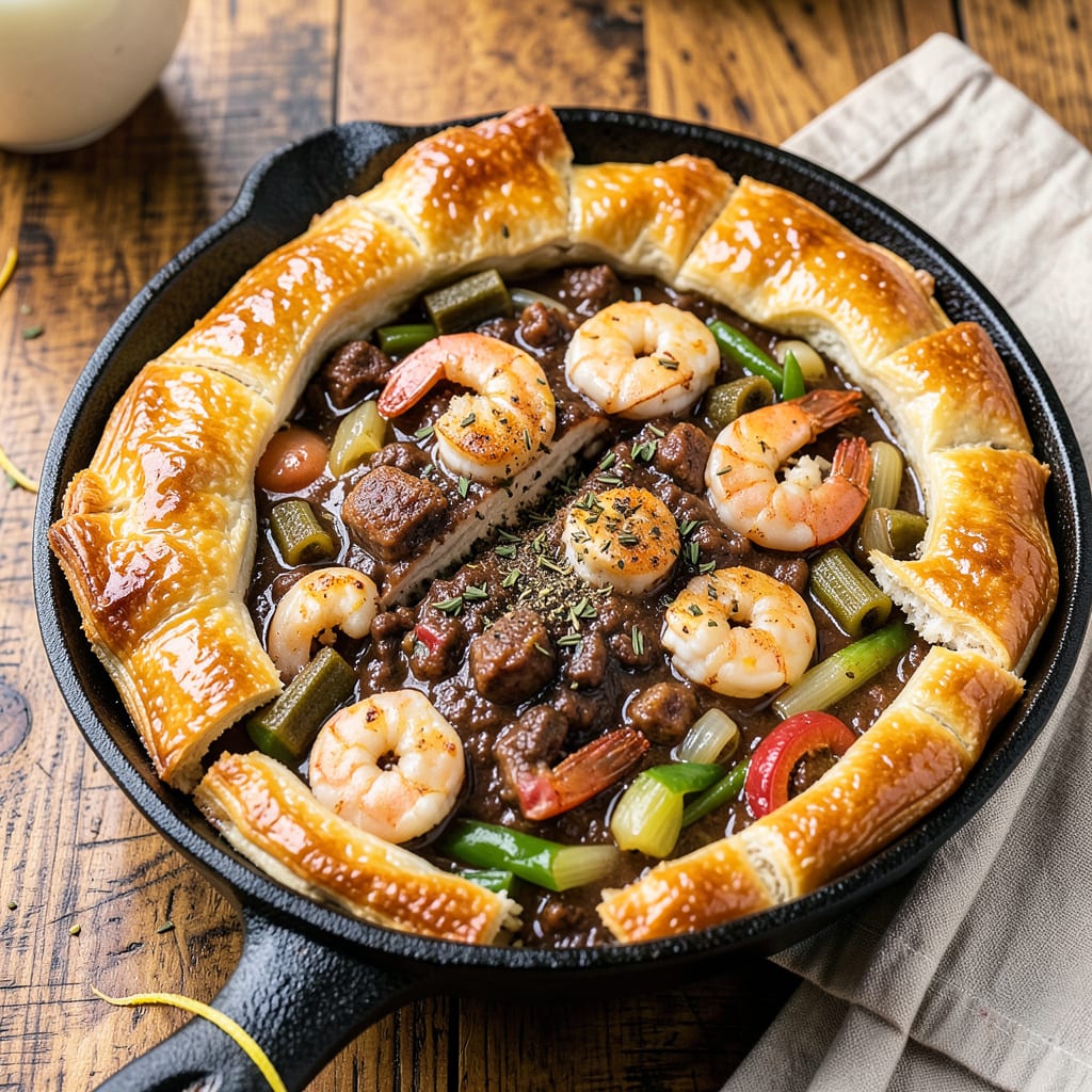Complete gumbo pot pie recipe overview image