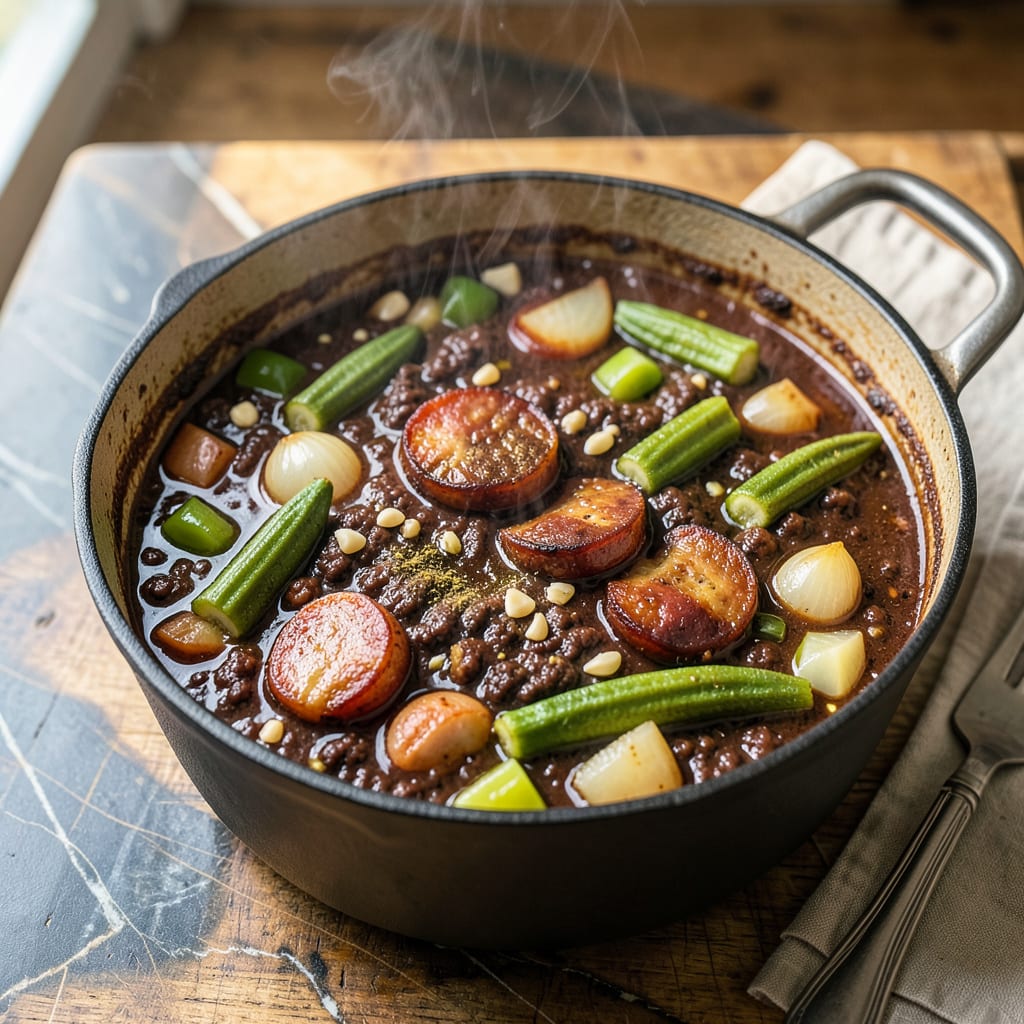 Visual representation of gumbo pot recipe