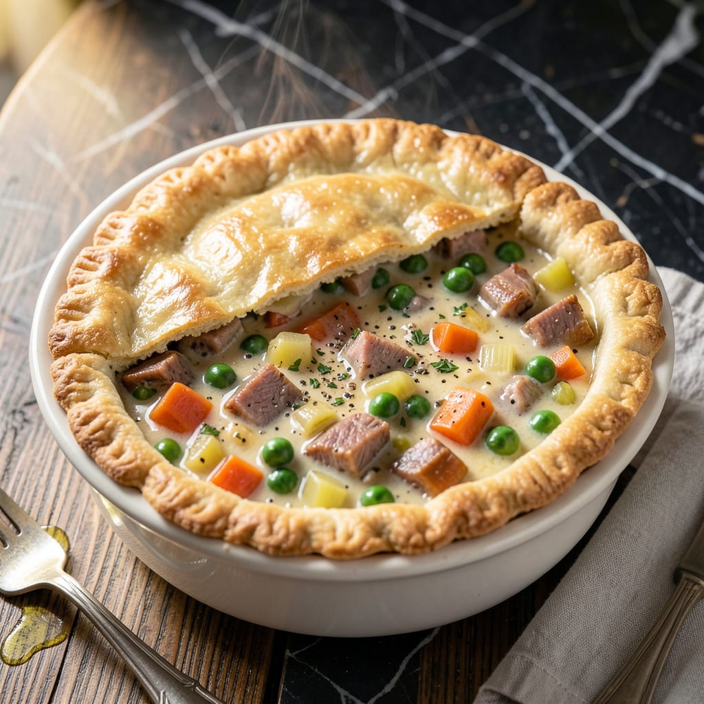 ham pot pie crock pot recipe detailed visual guide