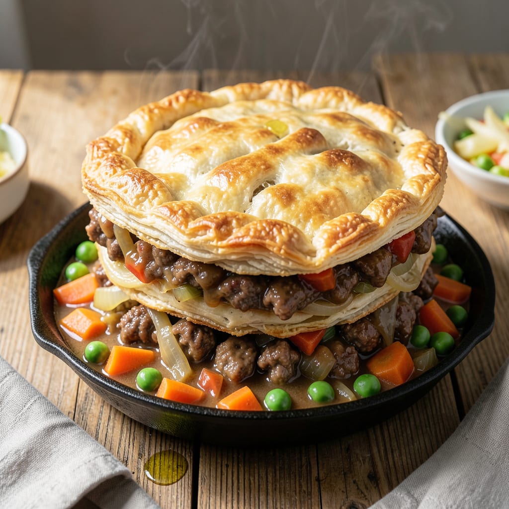 Visual representation of Hamburger Pot Pie Recipe: Savory Beef in Flaky Crust