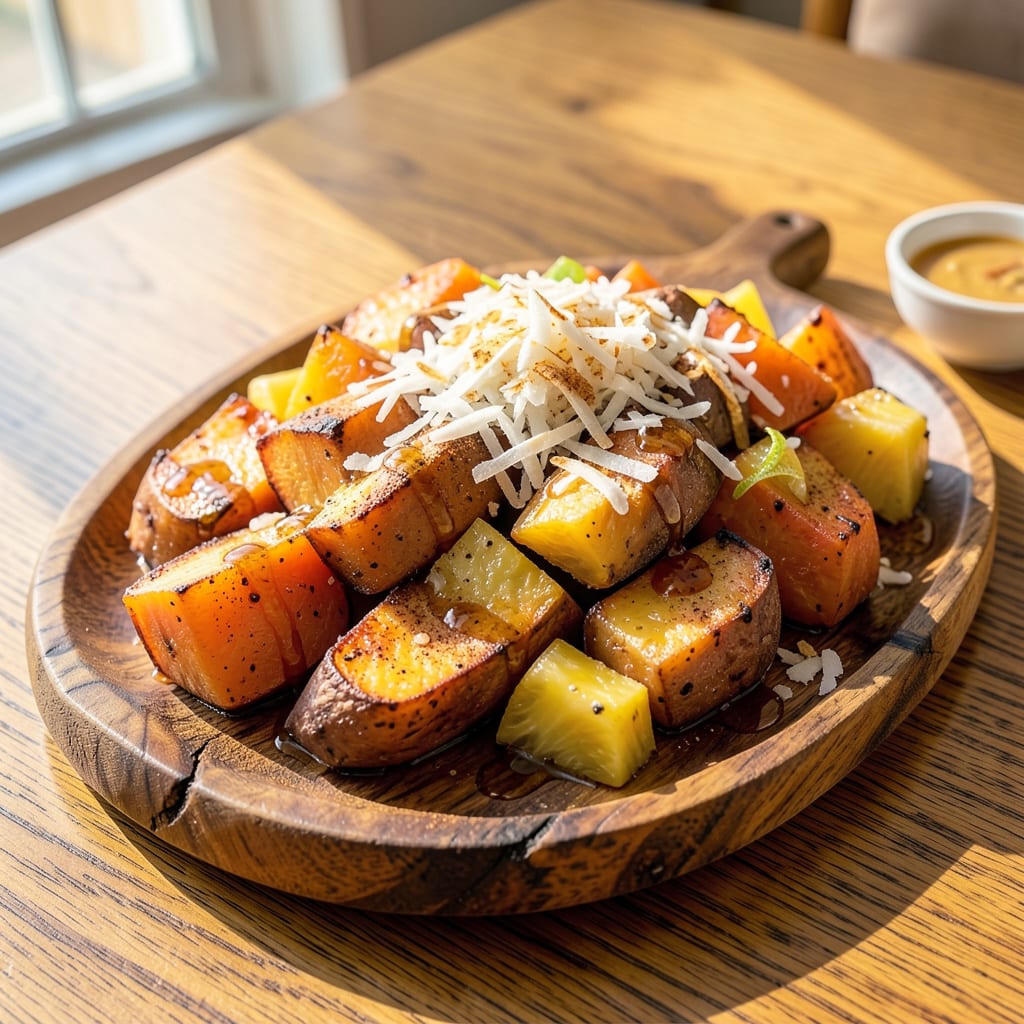 Hawaiian Sweet Potatoes Recipe: Caramelized Pineapple Glaze and Toasted Coconut Crunch detailed visual guide
