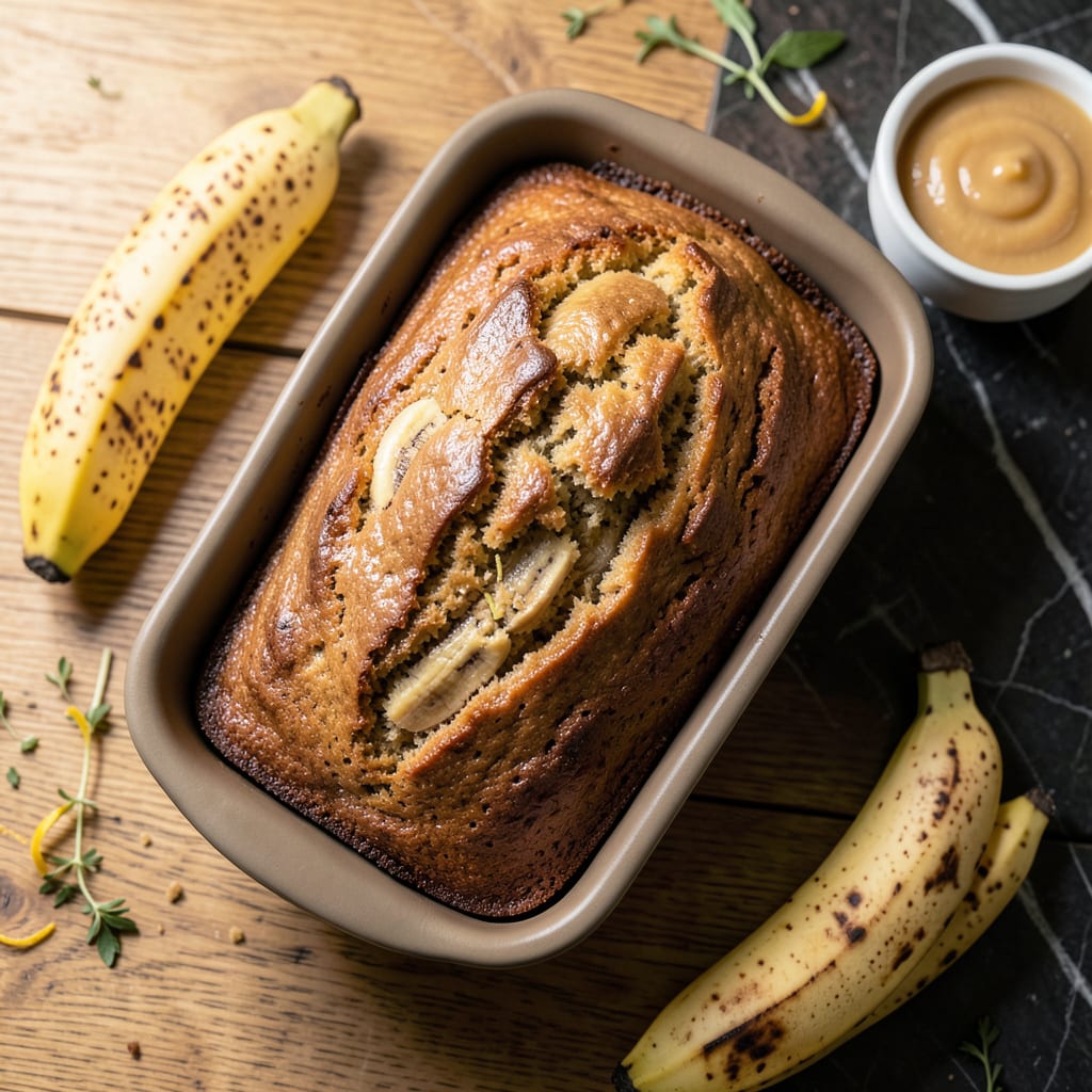 Healthy Low Fat Banana Bread Recipe: Moist and Sweet Without the Butter example with annotations