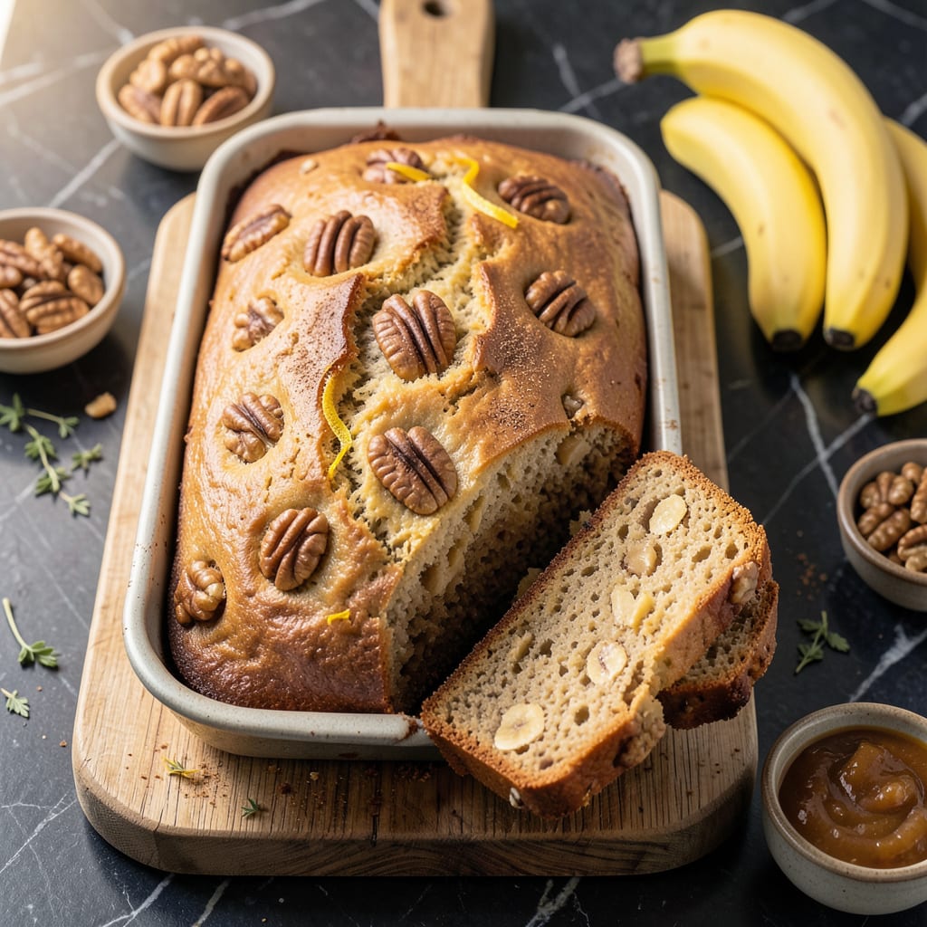 healthy low fat banana nut bread recipe detailed visual guide