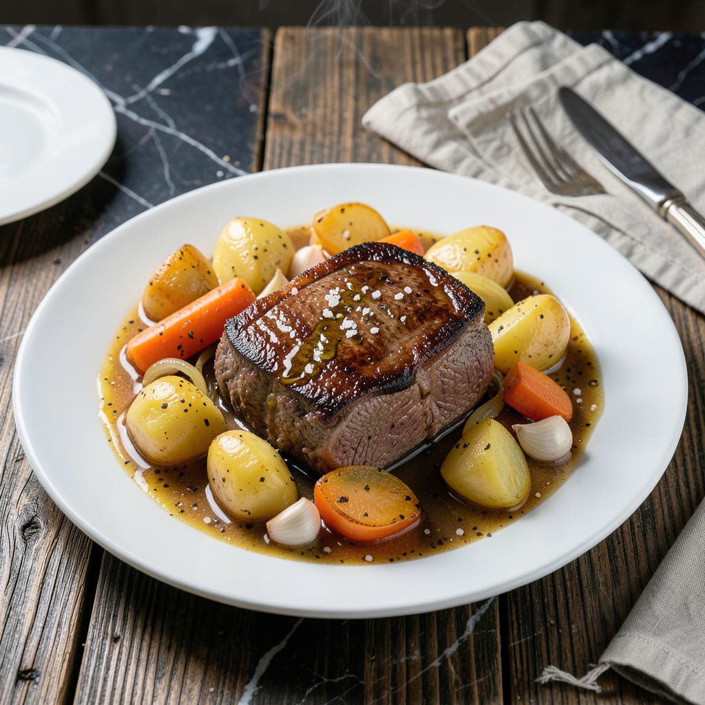 Visual representation of healthy pot roast recipe instant pot