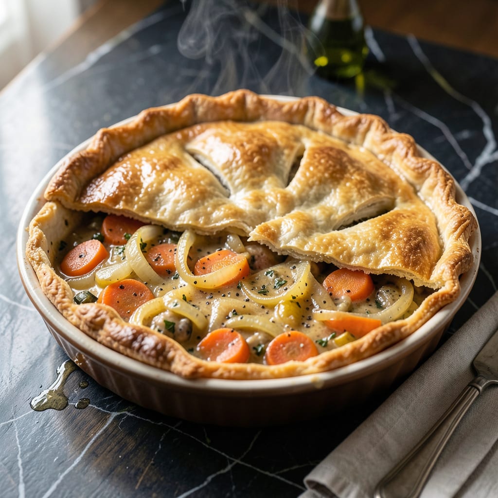 Homemade Veggie Pot Pie Recipe: Flaky Crust With Garden Fresh Fillings example with annotations