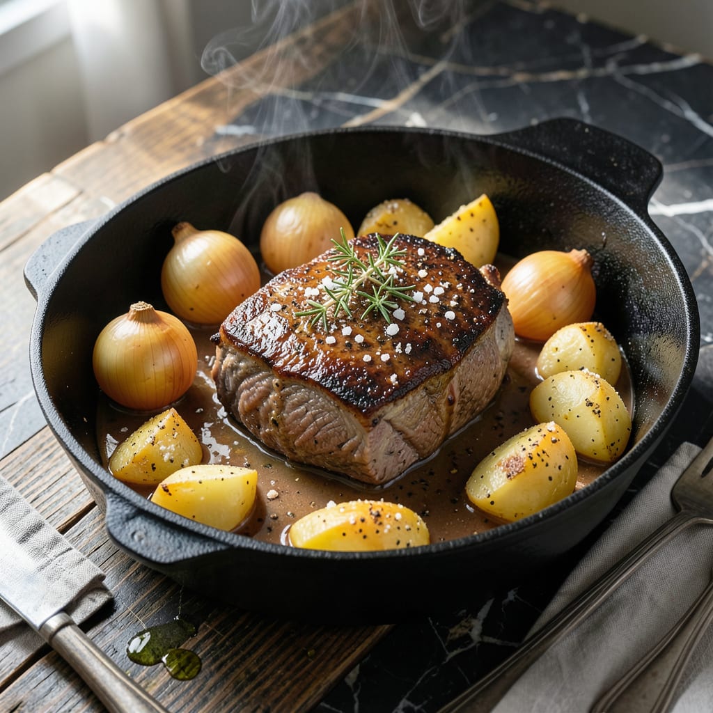 Homestyle Pot Roast Recipe: Slow Simmered Sunday Supper illustration with key details