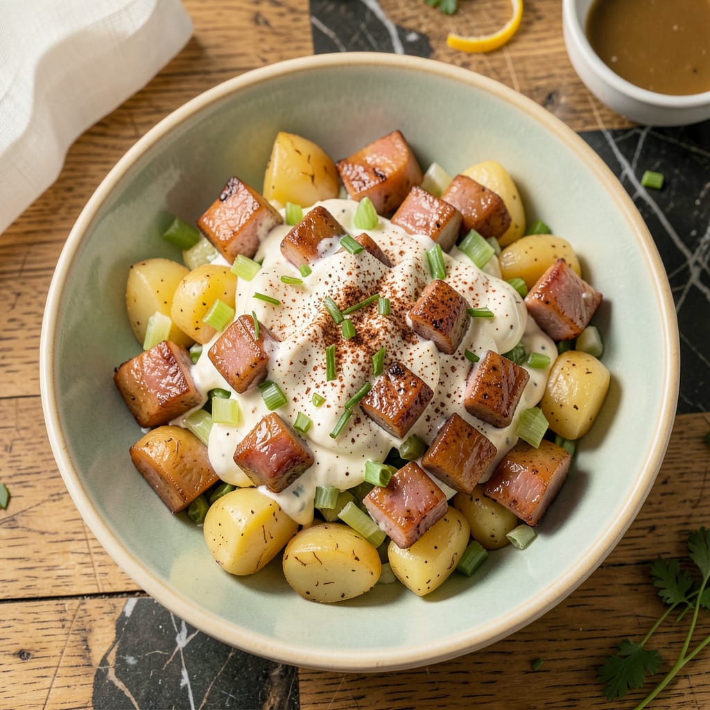 Honey Baked Ham Potato Salad Recipe: Creamy, Sweet, and Savory Side Dish example with annotations