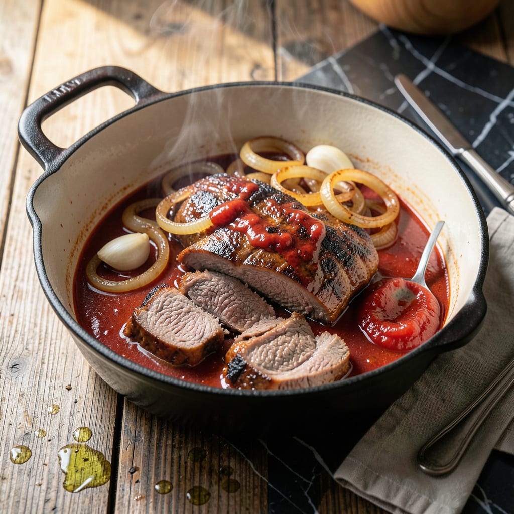 Hungarian Pot Roast Recipe: Paprika Infused Slow Cooked Tenderness example with annotations