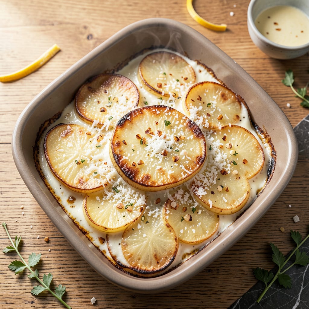 Visual representation of Ina Garten's Scalloped Potatoes Recipe: Creamy, Cheesy Layers of Comfort