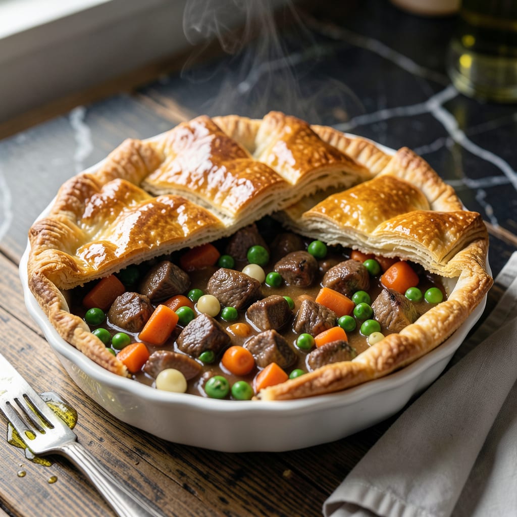 Visual representation of Instant Pot Beef Pot Pie Recipe: Flaky Crust Over Savory Filling