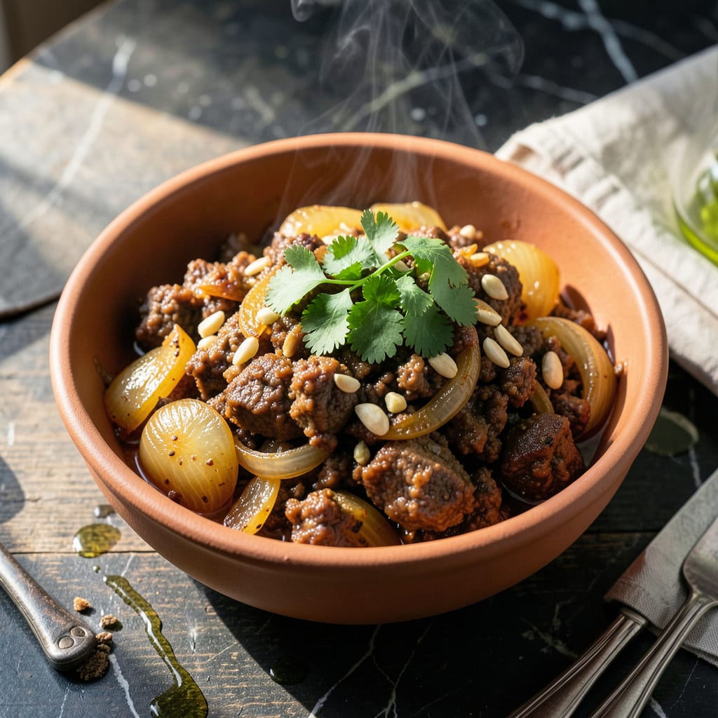 Visual representation of instant pot keema recipe