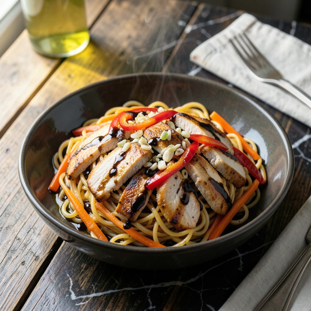 Complete instant pot lo mein recipe overview image