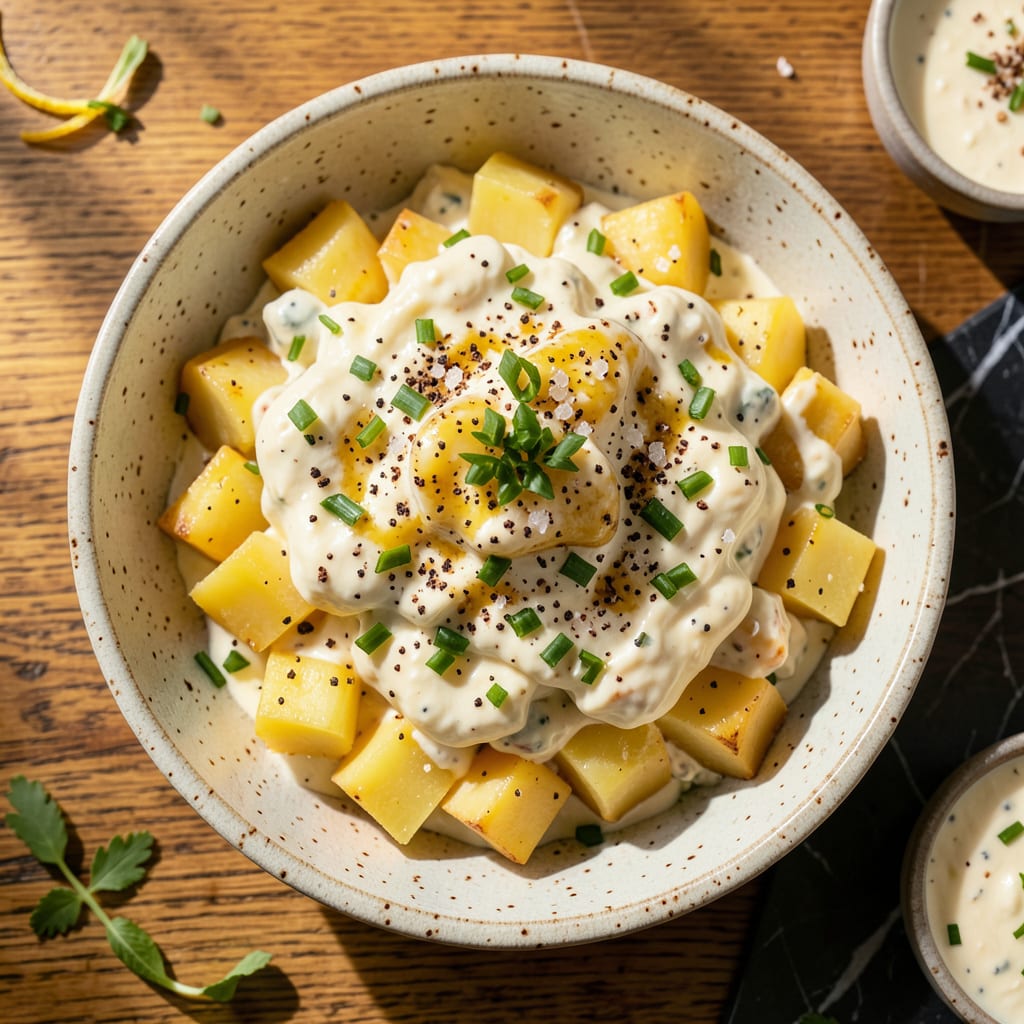 Juan Pollo Potato Salad Recipe: Creamy, Tangy Crowd Pleaser illustration with key details