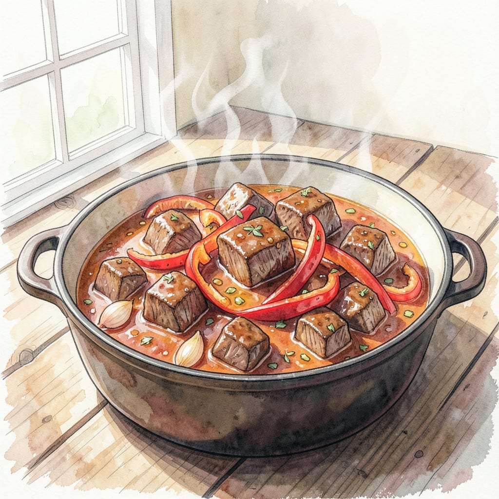 kalderetang baboy recipe example with annotations