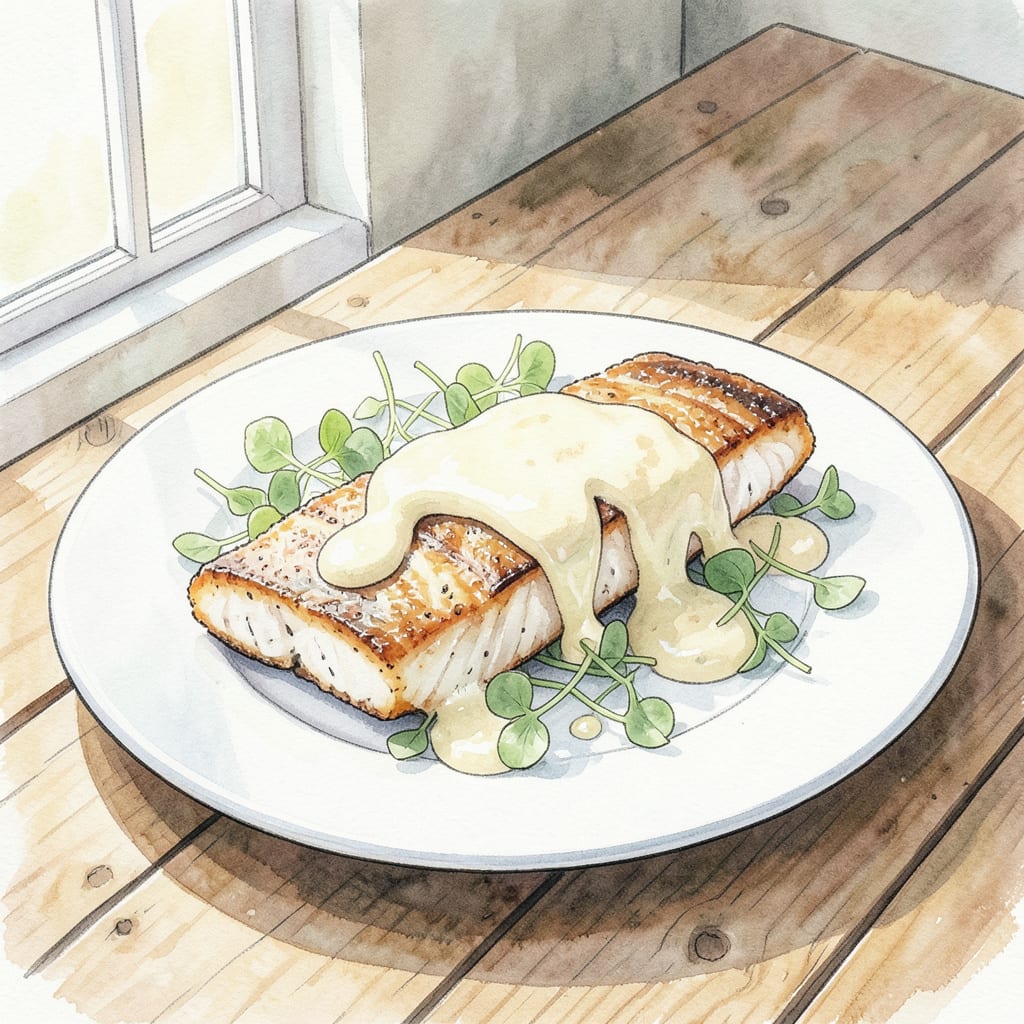key lime butter sauce recipe illustration with key details