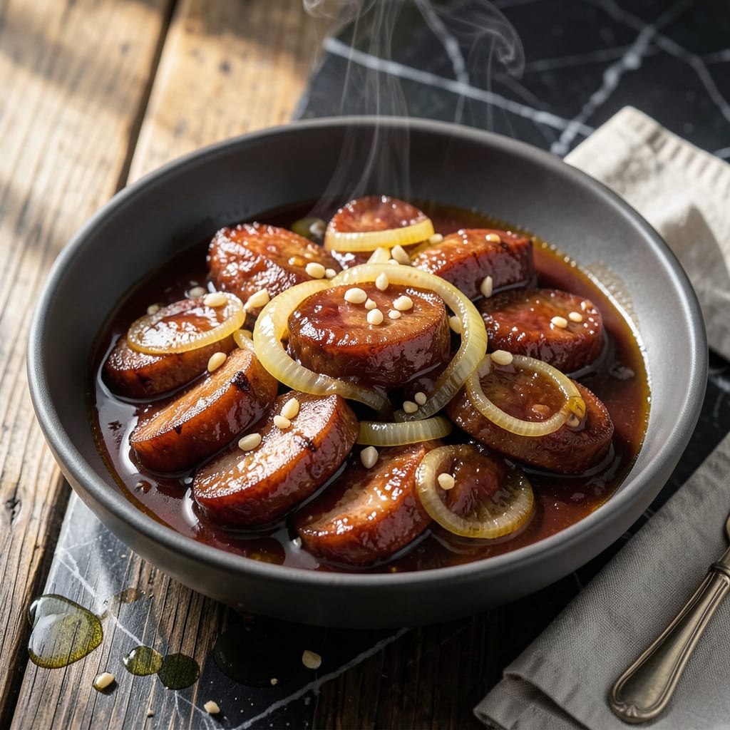 Complete kielbasa crockpot recipe with grape jelly overview image