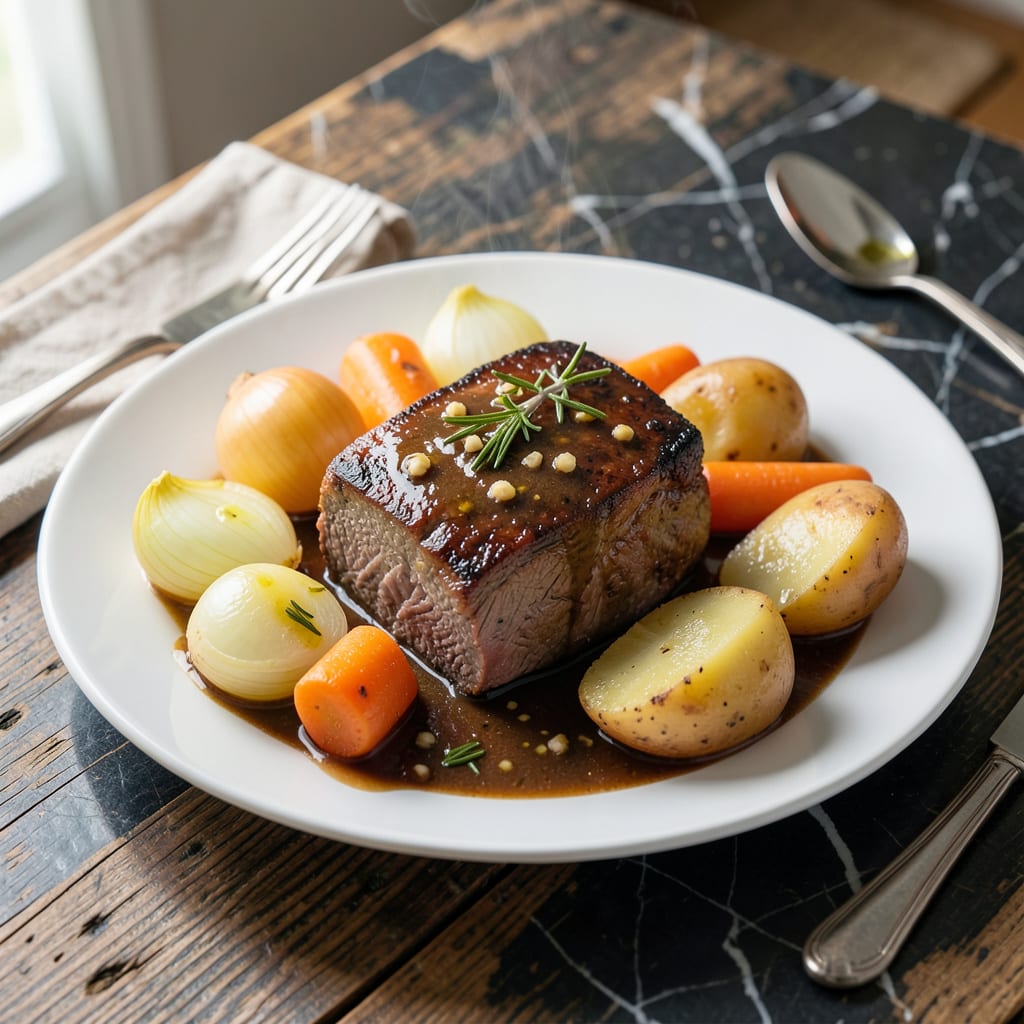 Kinders Sunday Pot Roast Crock Pot Recipe: Hands Off Slow Cooked Tenderness example with annotations