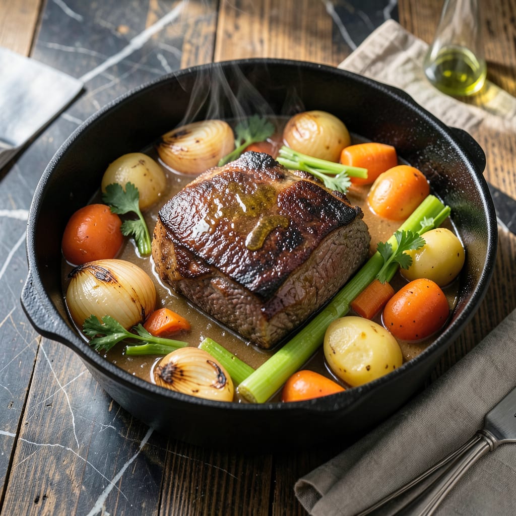 Knorr Pot Roast Recipe: Knorr Enhanced Sunday Supper Classic illustration with key details