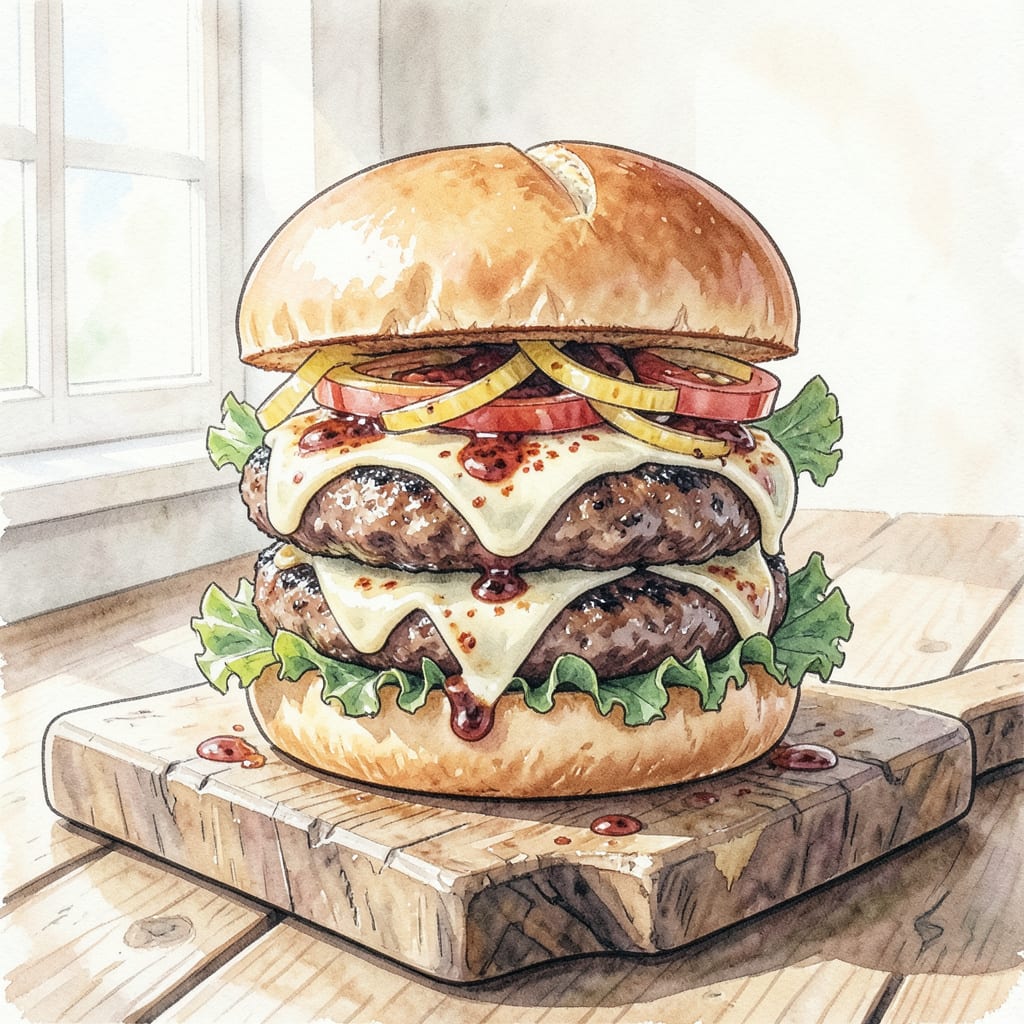 Visual representation of kosher hamburger recipe
