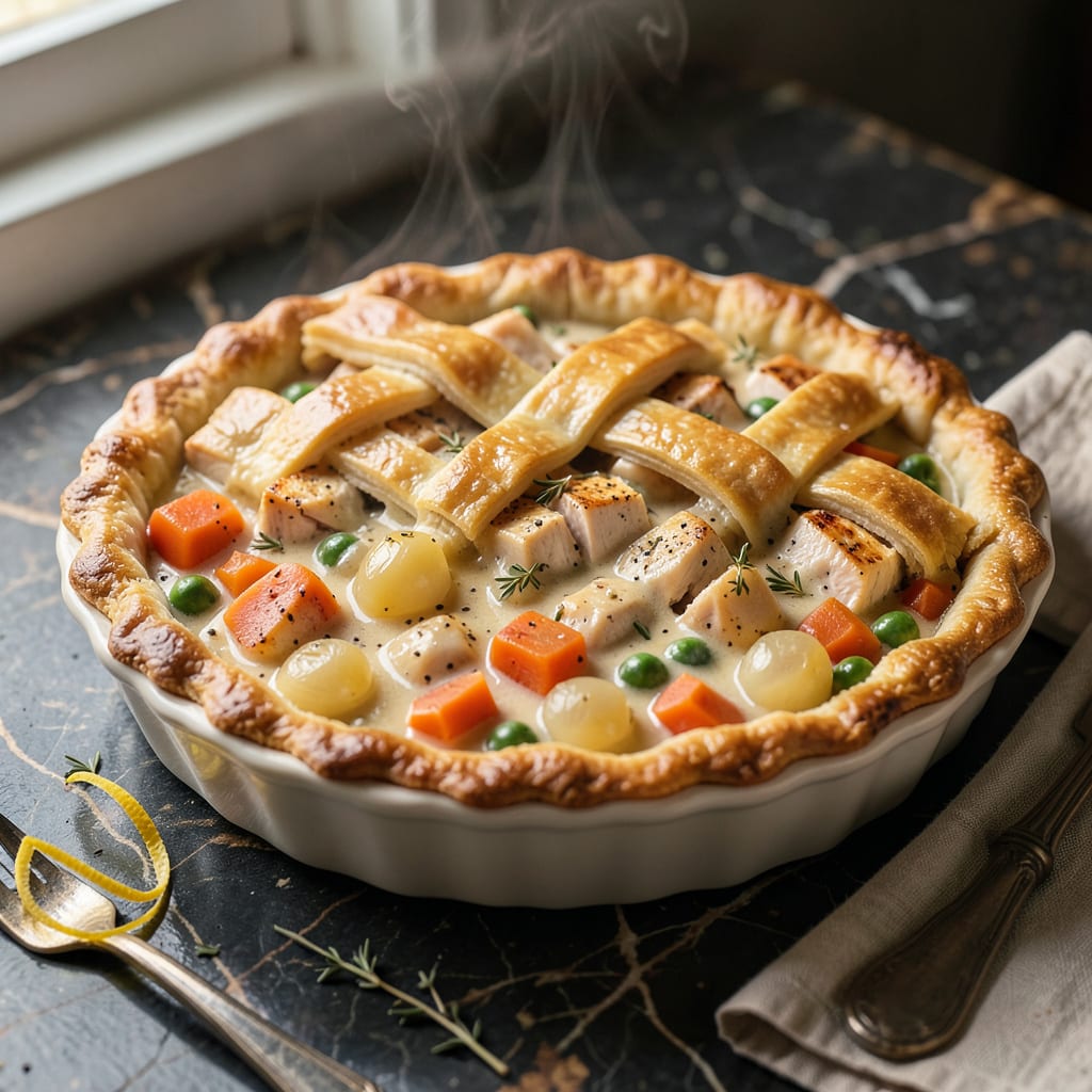 kraft chicken pot pie recipe example with annotations