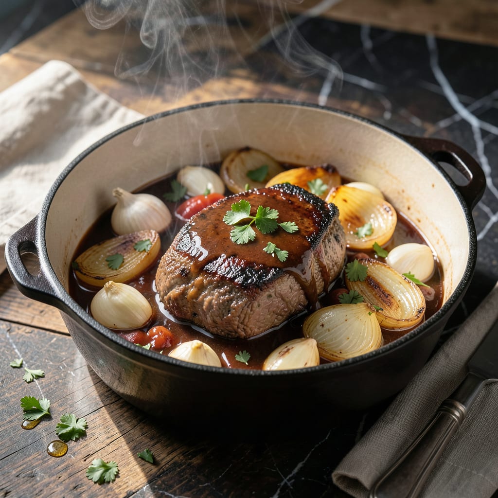 Kraft Pot Roast Recipe: Slow Cooked Beef With Caramelized Onions example with annotations