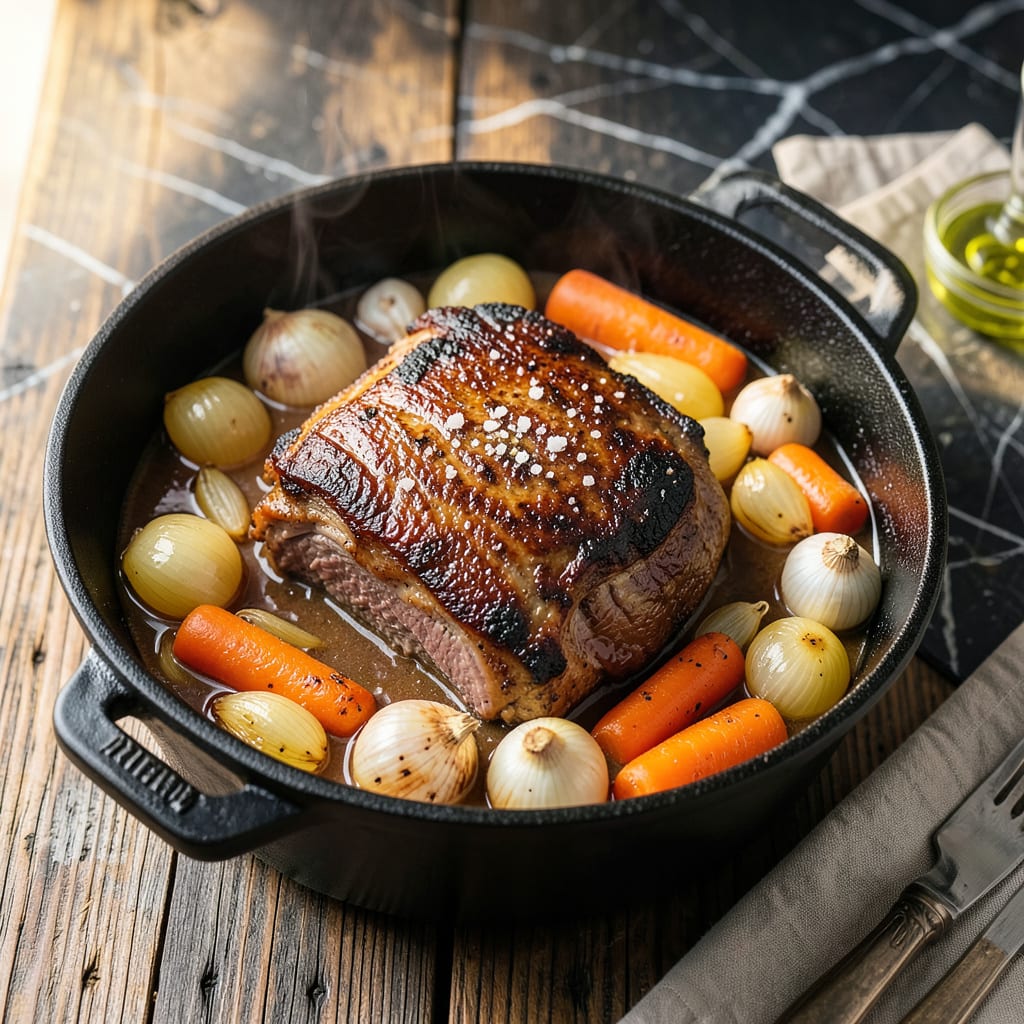 Complete Large Pot Roast Recipe: Slow Braised Beef with Caramelized Onions overview image