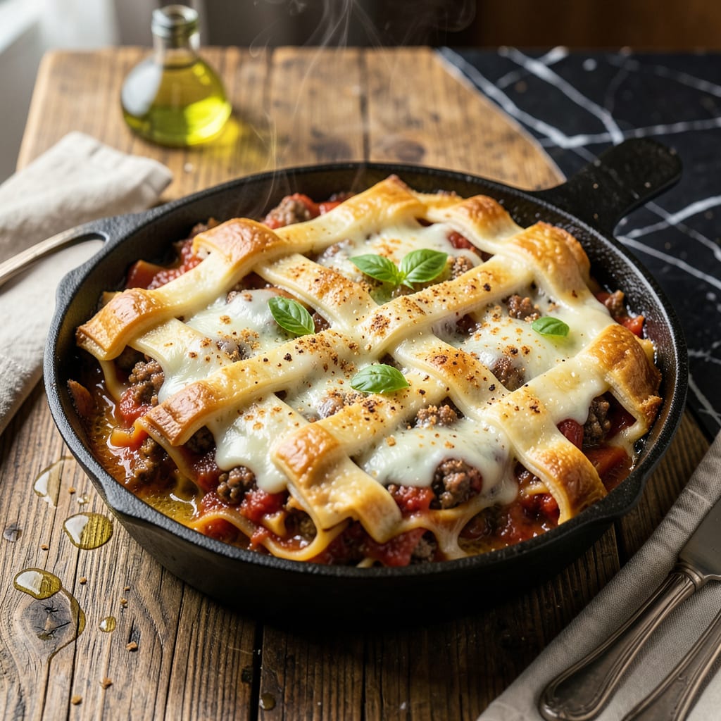 Complete lasagna pot pie recipe overview image