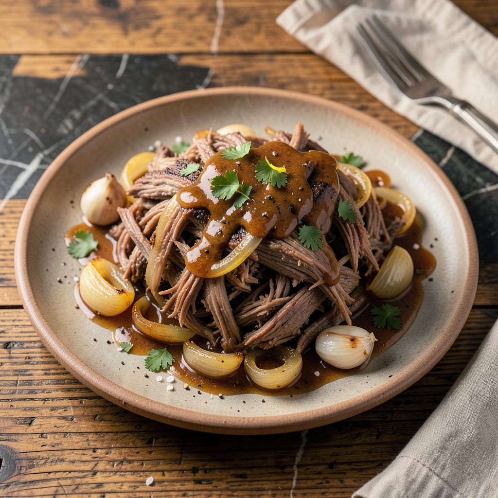 Left Over Pot Roast Recipe: Savory Shredded Beef for Tacos, Sandwiches & More illustration with key details