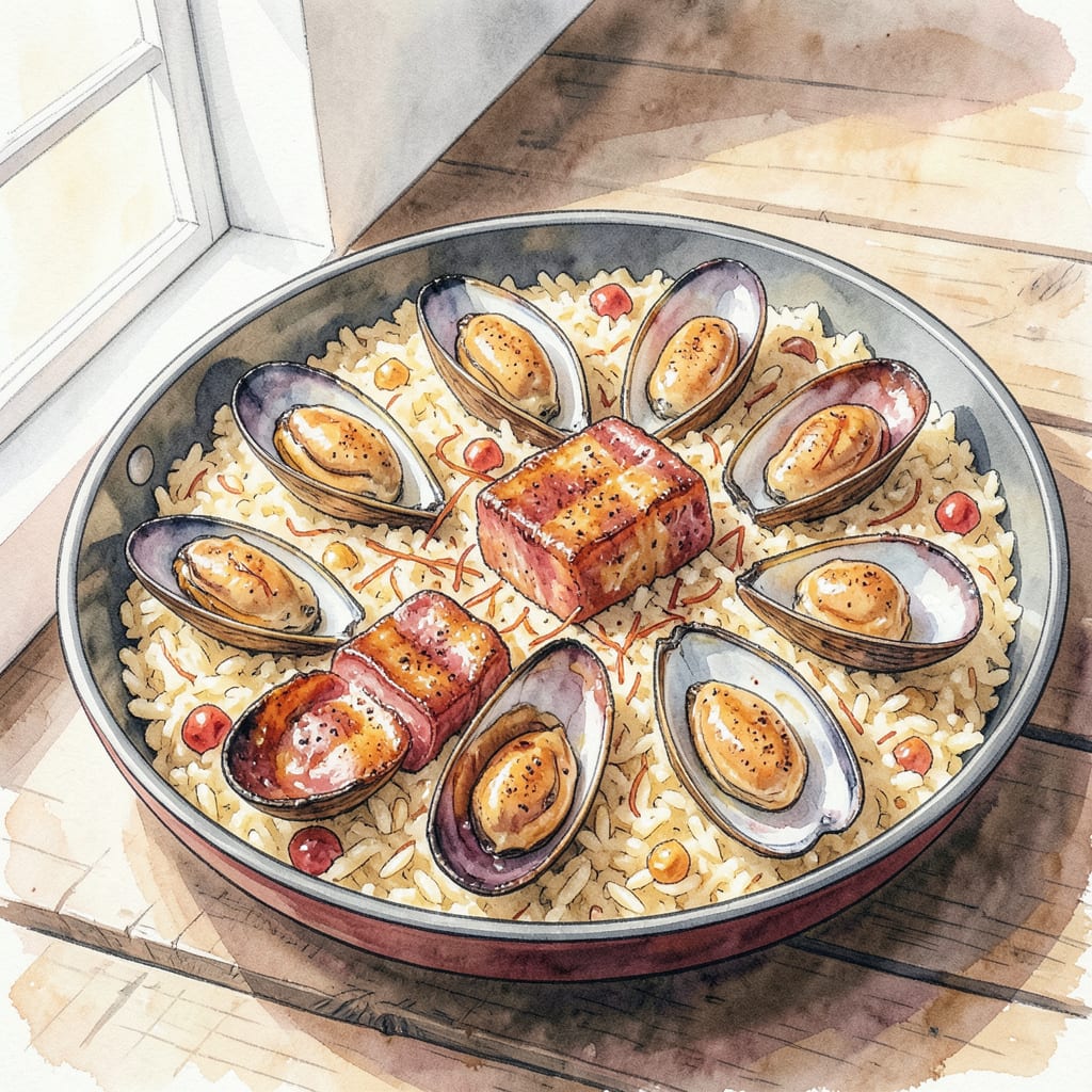 leftover mussels recipe illustration with key details