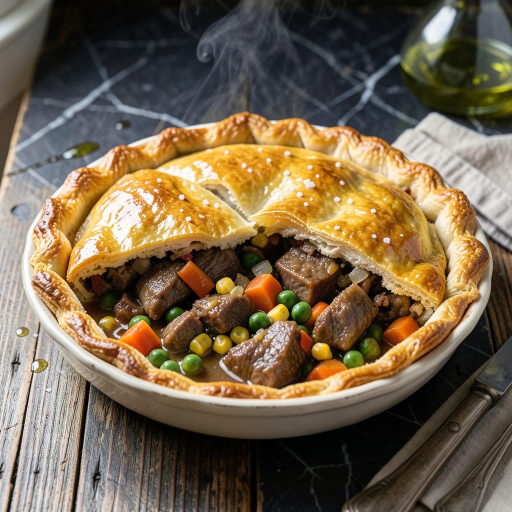 Complete leftover pot roast pot pie recipe overview image