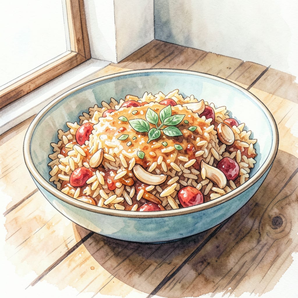 Visual representation of lil luna spanish rice recipe