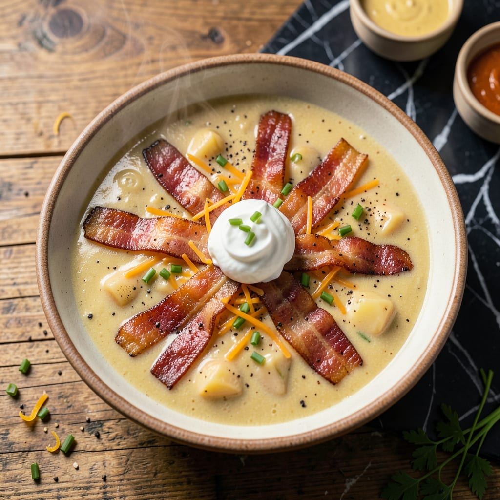 Loaded Baked Potato Soup Recipe: Creamy Comfort With All the Toppings example with annotations