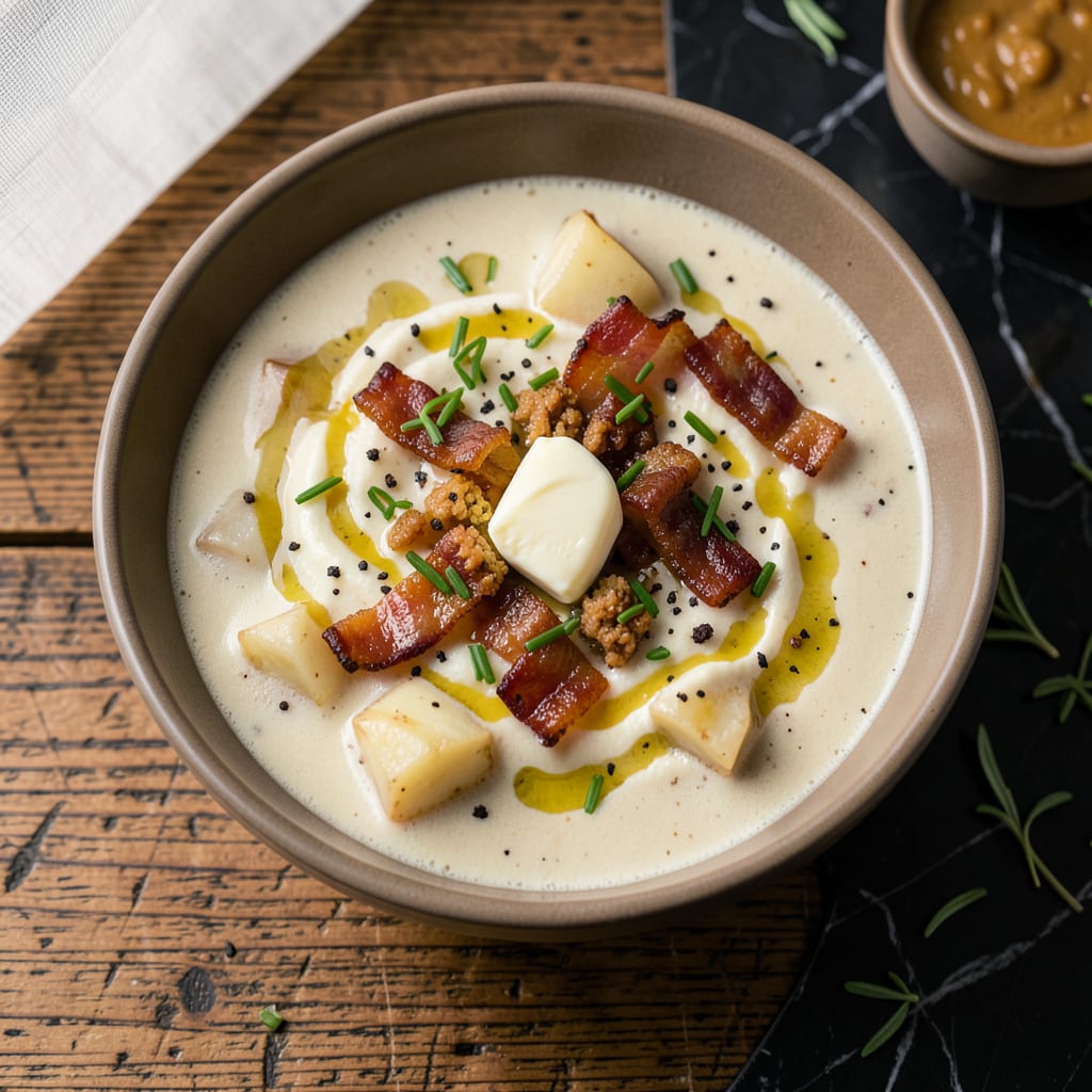longhorn potato soup recipe illustration with key details