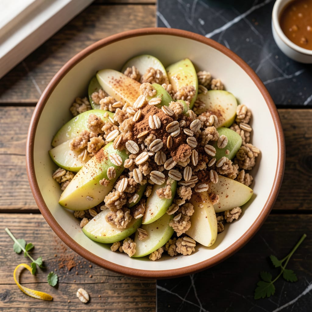 Complete Low Fat Apple Crumble Recipe With Oats: Warm Spiced Filling Under Crunchy Topping overview image