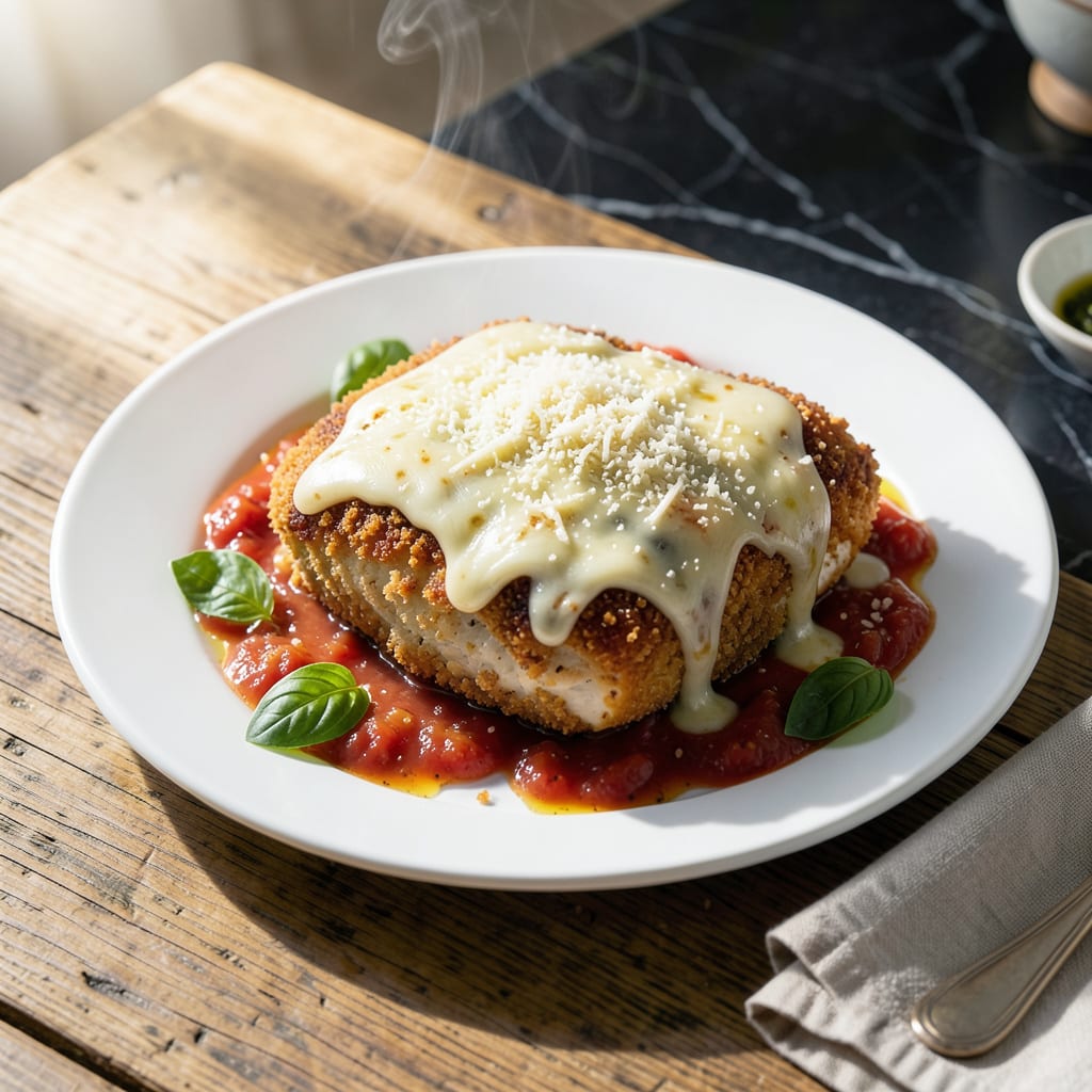 Comprehensive Low Fat Baked Chicken Parmesan Recipe: Crispy Cutlets With Light Marinara visual reference