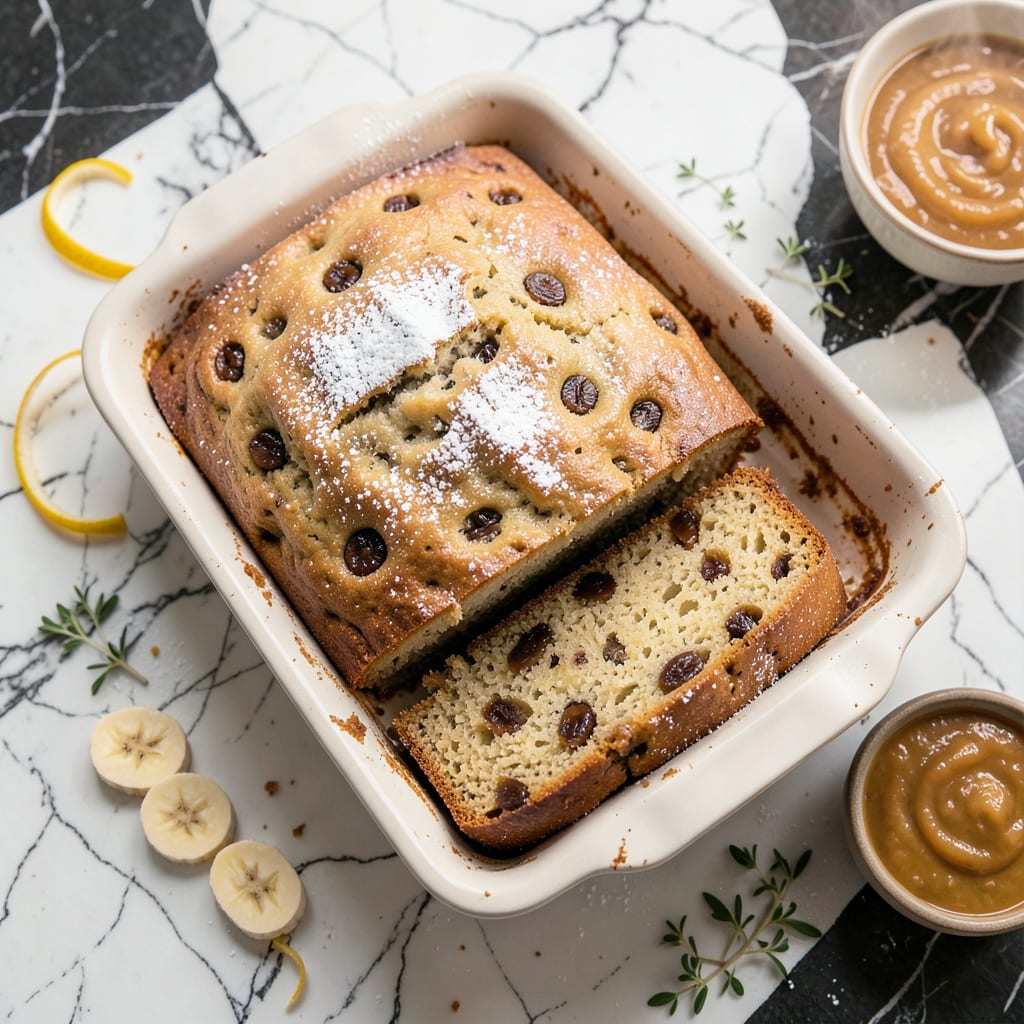 Visual representation of Low Fat Banana Bread Recipe Using Applesauce: Moist Crumb Without the Butter