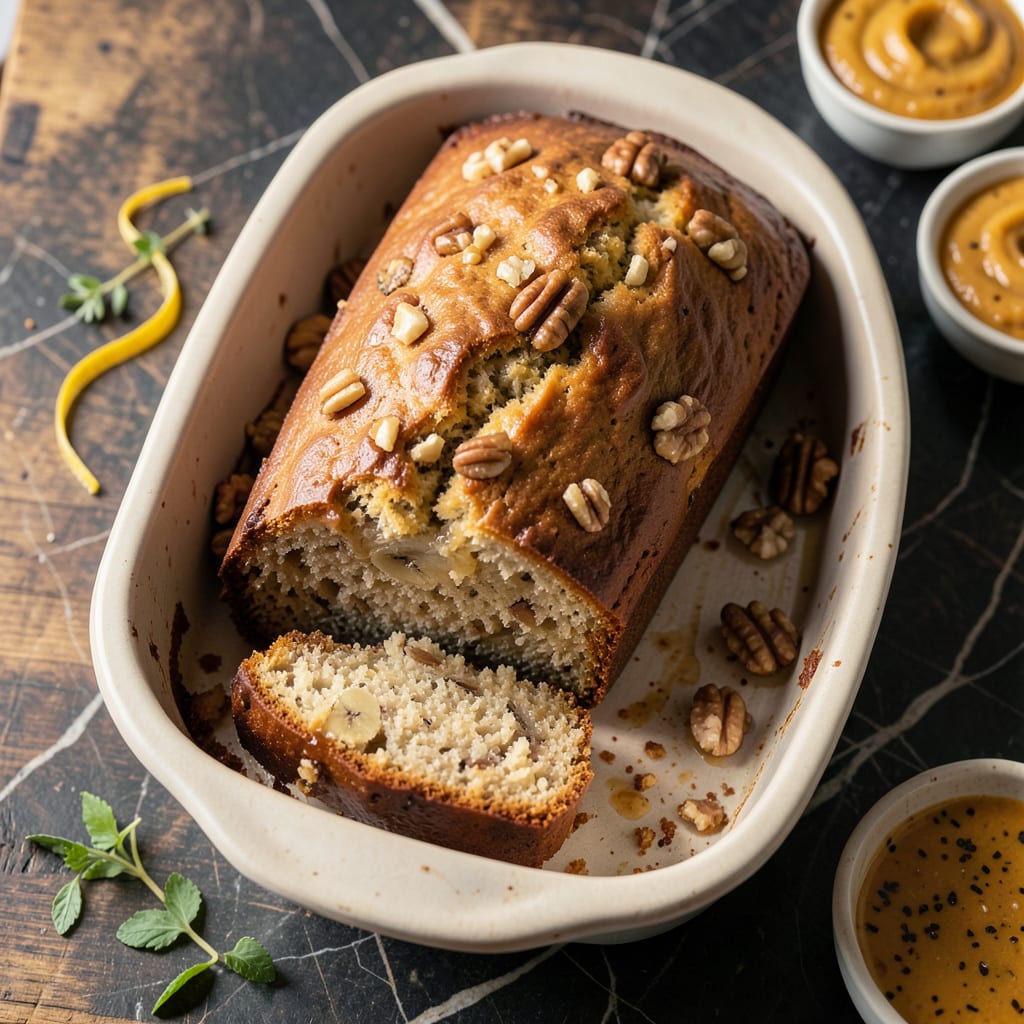 Low Fat Banana Nut Bread Recipe: Moist Crumb With Walnut Crunch detailed visual guide