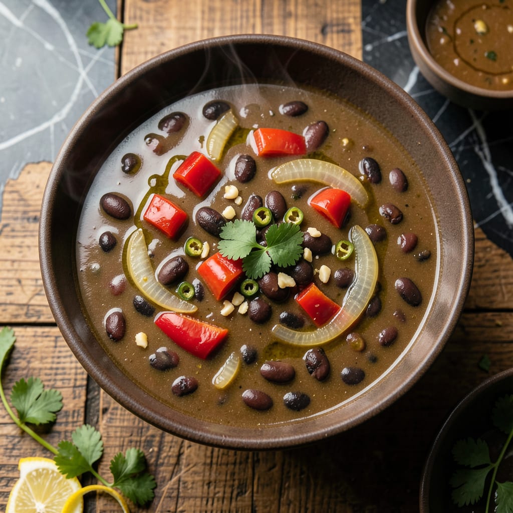 Low Fat Black Bean Soup Recipe: Smoky Depth Without the Guilt example with annotations
