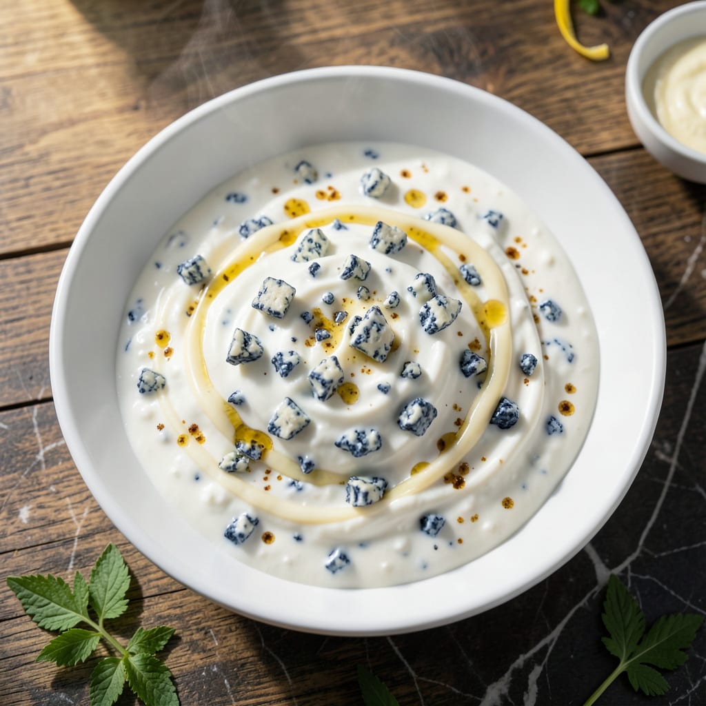 Low Fat Blue Cheese Dressing Recipe: Tangy Boldness Without the Cream illustration with key details