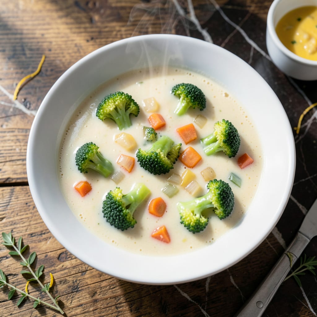 Complete Low Fat Broccoli Cheddar Soup Recipe: Rich Flavor Without the Oil overview image