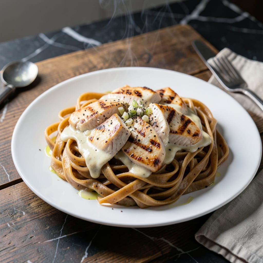 Low Fat Chicken Alfredo Recipe: Velvety Sauce Without the Guilt illustration with key details